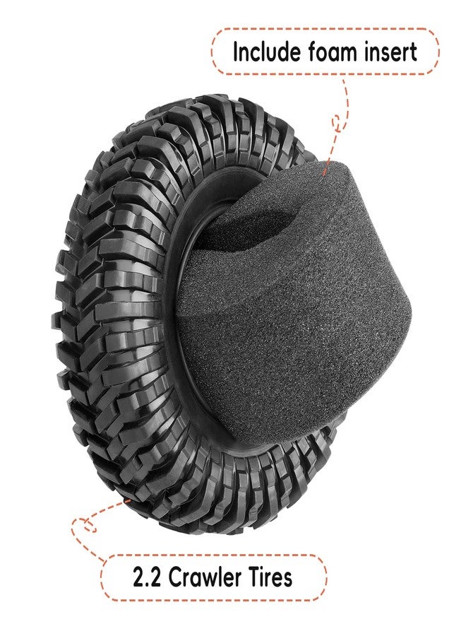 AllinRC 2.2 Crawler Mud Tires Foam Inserts Height 4.92 inch / 125mm for 1/10 Scale Rock Crawler, Set of 4 - Image 3